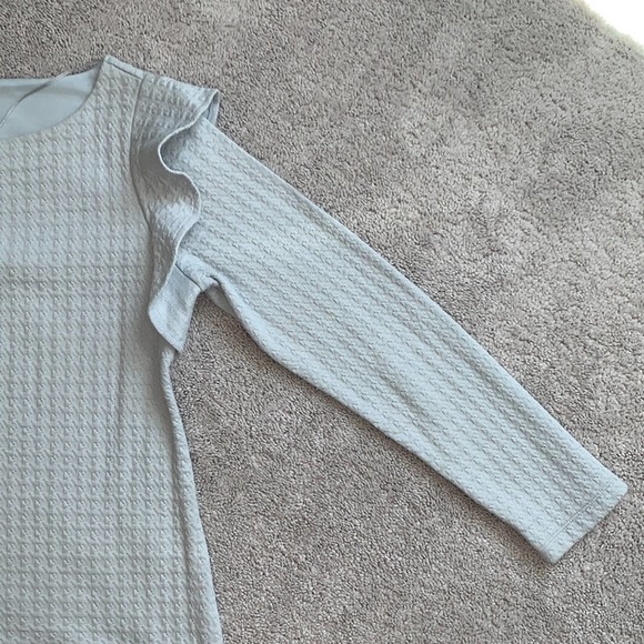 KAARI blue Tunic Sweater Dress with Ruffle Sleeves Sz M - Picture 3 of 7